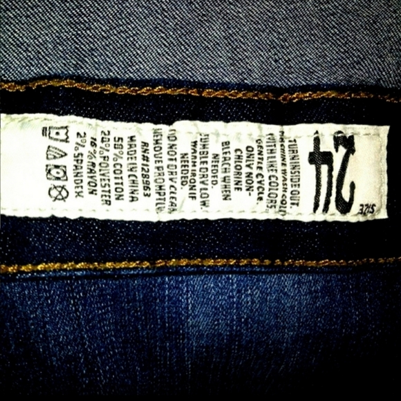 Indigo Rein Jeans Size 24 Skinny Leg Distressed Cuff Crop - Picture 10 of 12